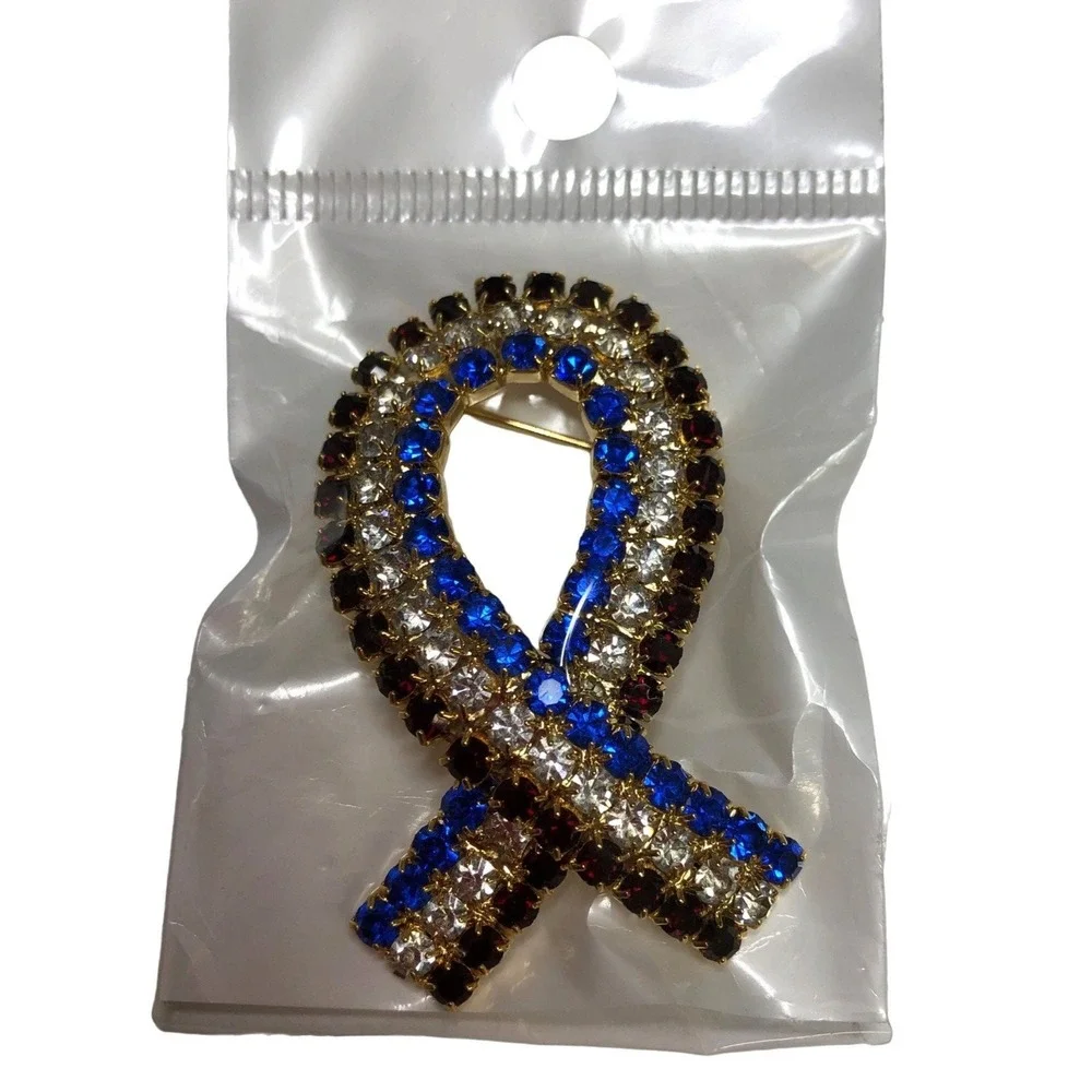 Rhinestone USA Ribbon Pin - Fourth of July  - NWB